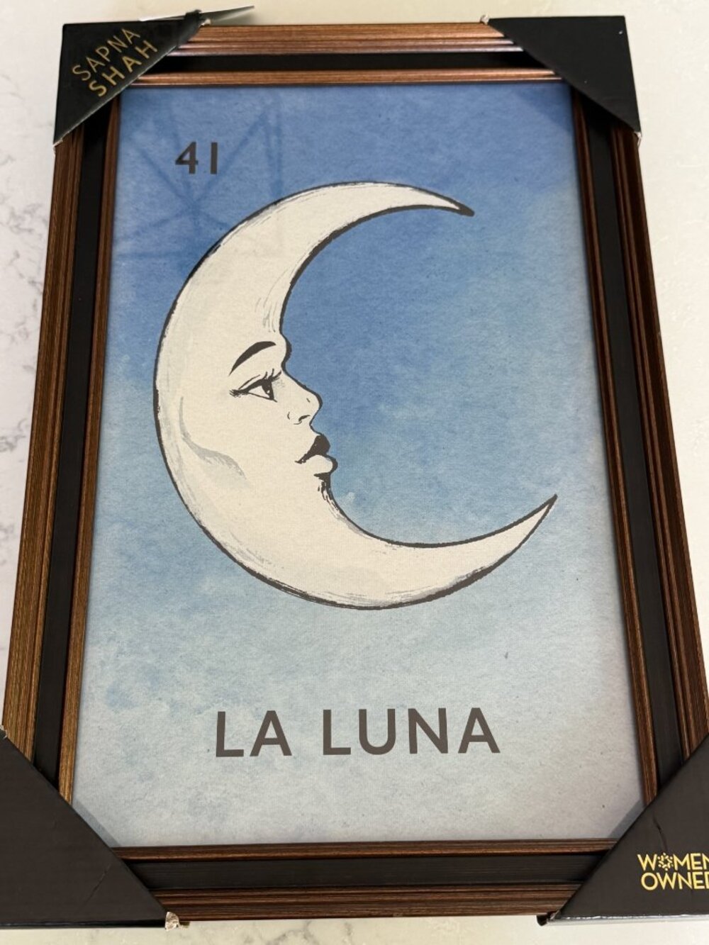 SAPNA SHAH La Luna The Moon Wall Art Loteria Decor 12 X 18 Print #41 - NEW